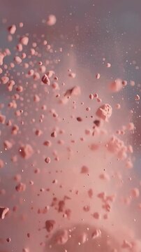 Makeup Brush with Powder Explosion in Slow Motion &ndash; Vertical Beauty Shot