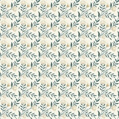 Seamless vintage floral wallpaper pattern with ornamental design and retro decorative texture