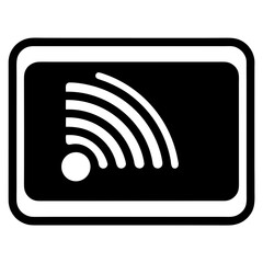 wi fi icon on square internet button