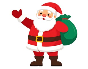 Cartoon Santa Claus welcoming