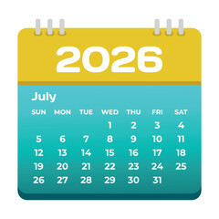 July 2026 Calendar Icon