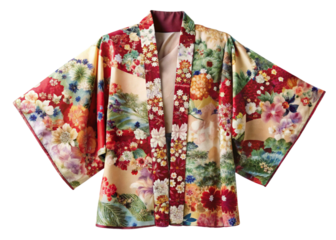 Kimono-style jacket top isolated on white background