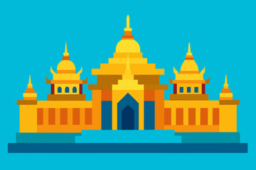 vector illustration of a church in the morning