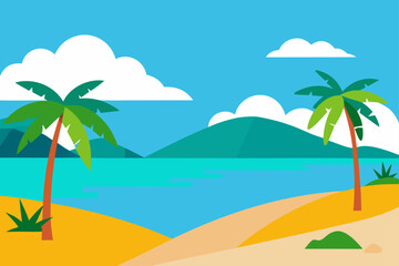 beach with palm trees