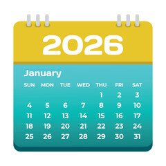 January 2026 Calendar Icon
