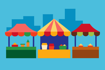 vector illustration of a building with colorful houses