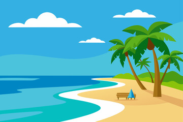 tropical island with palm trees