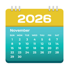 November 2026 Calendar Icon