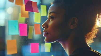 Businesswoman using digital tablet with technology icons and charts