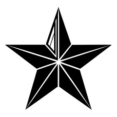 silver star on white background