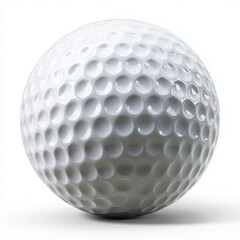 Single White Golf Ball on a White Background

