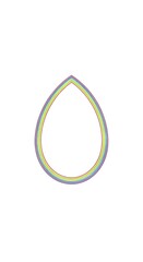 Rainbow teardrop shape outline vector illustration design element graphic colorful art