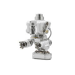 Futuristic Silver Robot Arm Industrial Automation and Robotic Technology