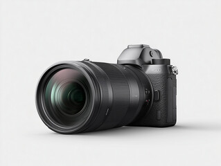 3D Render of Modern DSLR Camera Isolated on Pure White Background