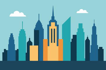 Obraz premium city skyline vector illustration