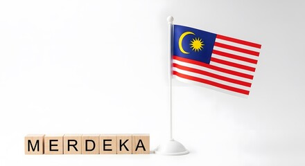 Fototapeta premium Malaysian Flag Waving on White Background
