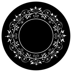 round frame on black