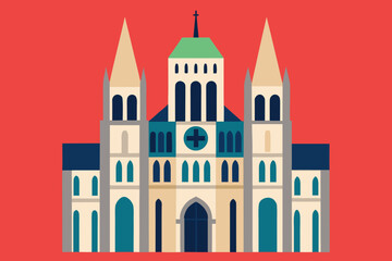 Fototapeta premium vector illustration of church in the background