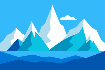 Fototapeta premium vector illustration of a mountain landscape