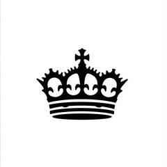 Fototapeta premium Black Silhouette Royal Crown Icon