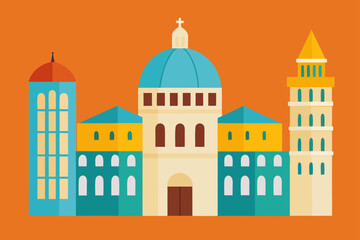 Naklejka premium vector illustration of a building