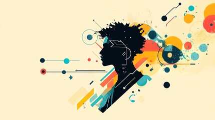 girl with headphones listening to music vector illustration