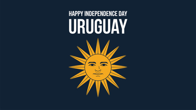 Happy Independence Day Uruguay Sun Symbol National Celebration - Powered by Adobe