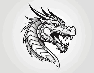 Dragon digital Art, Intricate Powerful and Ready for Print or Web, Sharp Details. Strong Identity. Timeless Design, Symbolize Strength, Courage