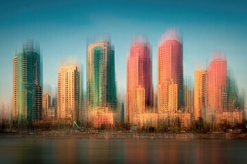 Obraz premium Abstract Cityscape Towers