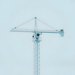 blue tower crane 3D
