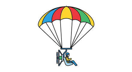 Hot air balloons flying in a blue sky