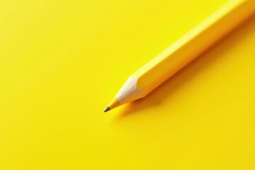 Bright yellow orange pencil, clean eraser, isolated , writing, detail