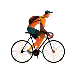 Naklejka premium A cyclist's illustration against a plain backdrop.