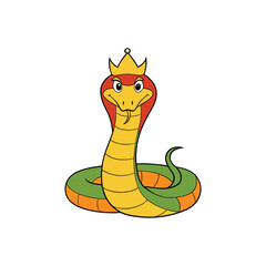 Cartoon-style snake on a white background