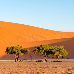 Desert landscape at sunrise
