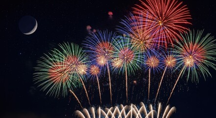 Obraz premium Fireworks at Night background