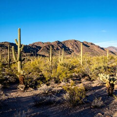 Desert landscape with cacti