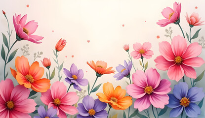 Fototapeta premium pink flowers background