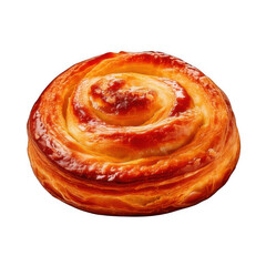 Sweet danish pastry, isolated white and transparent background.