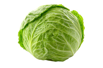 Fresh green cabbage isolated on a simple background for healthy eating and culinary inspiration isolated on transparent background	