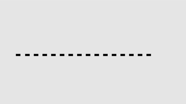Continuous dash line graphic animation. Alpha channel. Transparent background motion design. 4K resolution