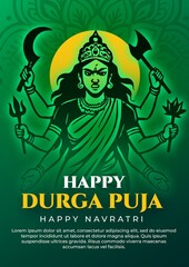 Happy durga pooja indian festival Post Design