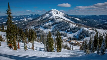 Snowy Mountain Peak Landscape