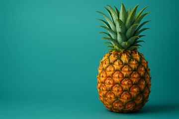 pineapple on green background