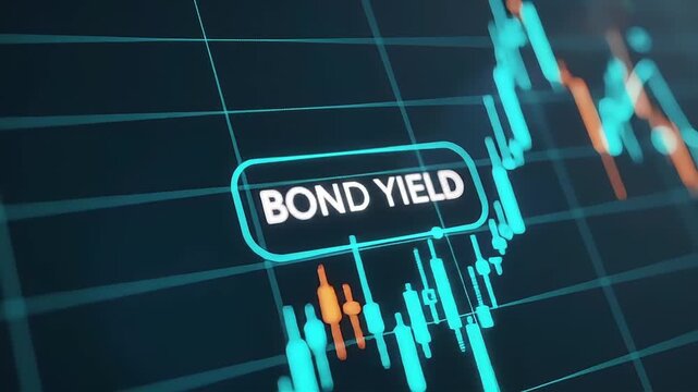 Bond Yield Fluctuation on Financial Chart.