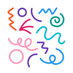  colorful line doodle vector