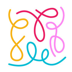  colorful line doodle vector