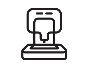 Vector Illustration of Sleek Minimal 3D Scanner Technology Icon