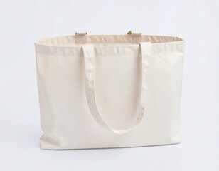 Minimalist Canvas Tote Bag on White Background, Sustainable Shopping