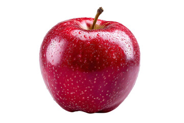 Juicy red apple with water droplets isolated on a dark backdrop for freshness and health isolated on transparent background